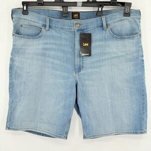 Lee Men's Venture Blue Regular Fit Light Wash Denim Shorts Size 42 NWT